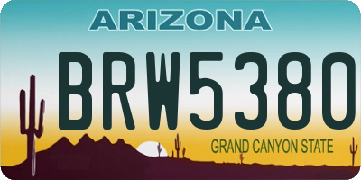 AZ license plate BRW5380