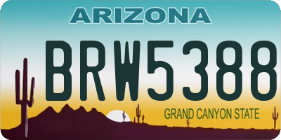 AZ license plate BRW5388