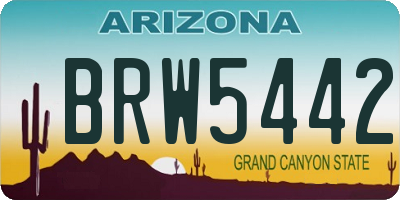 AZ license plate BRW5442