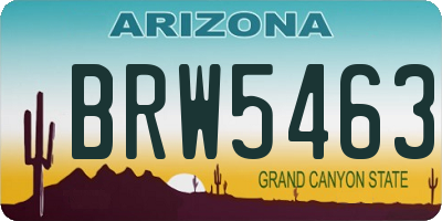 AZ license plate BRW5463