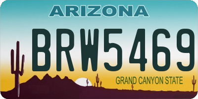 AZ license plate BRW5469