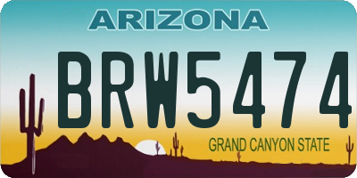 AZ license plate BRW5474