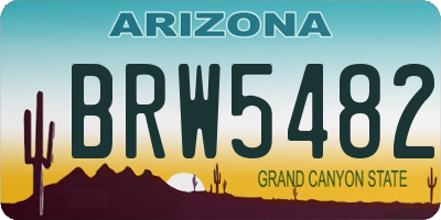 AZ license plate BRW5482