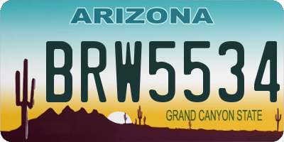 AZ license plate BRW5534