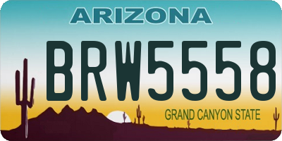 AZ license plate BRW5558