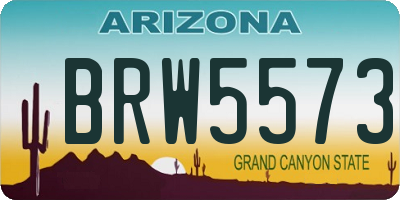 AZ license plate BRW5573