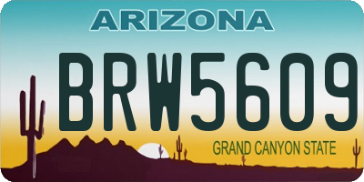 AZ license plate BRW5609