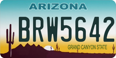 AZ license plate BRW5642
