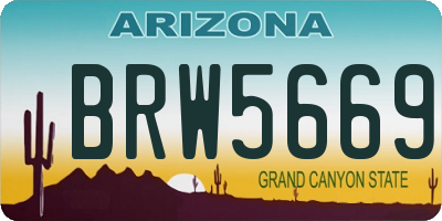 AZ license plate BRW5669