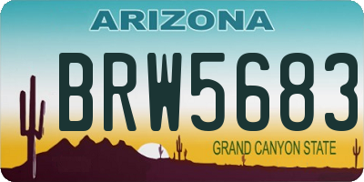 AZ license plate BRW5683