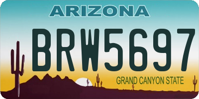 AZ license plate BRW5697
