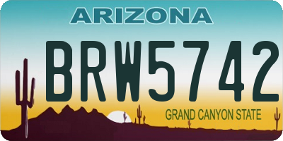 AZ license plate BRW5742