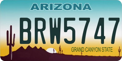 AZ license plate BRW5747