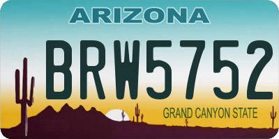 AZ license plate BRW5752