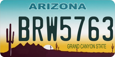 AZ license plate BRW5763