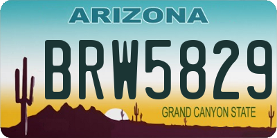 AZ license plate BRW5829