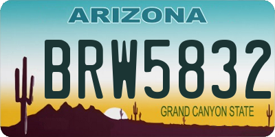 AZ license plate BRW5832