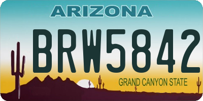 AZ license plate BRW5842