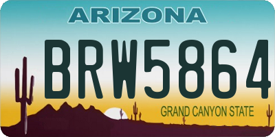 AZ license plate BRW5864