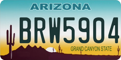 AZ license plate BRW5904