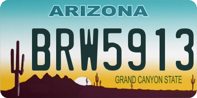 AZ license plate BRW5913