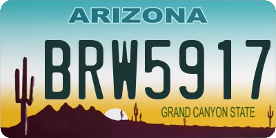 AZ license plate BRW5917