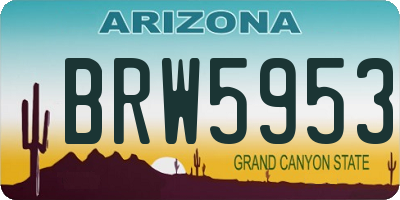 AZ license plate BRW5953
