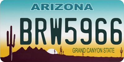 AZ license plate BRW5966