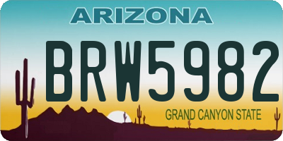 AZ license plate BRW5982