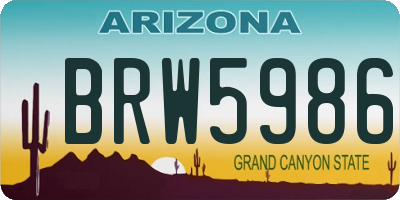 AZ license plate BRW5986