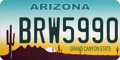 AZ license plate BRW5990