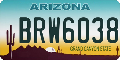 AZ license plate BRW6038