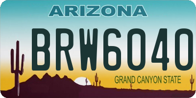 AZ license plate BRW6040