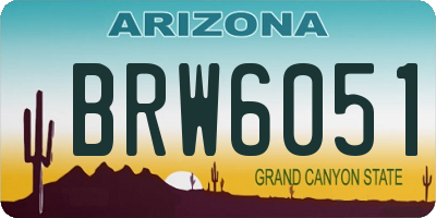 AZ license plate BRW6051