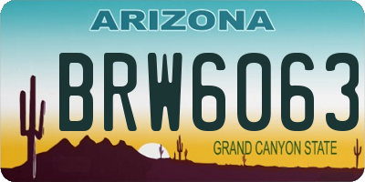 AZ license plate BRW6063