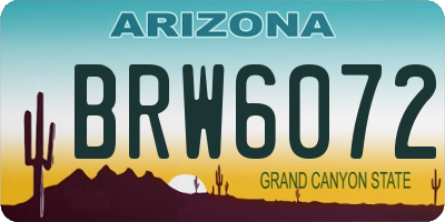 AZ license plate BRW6072