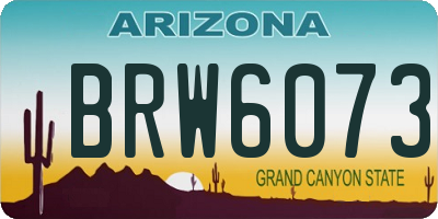 AZ license plate BRW6073