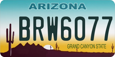 AZ license plate BRW6077