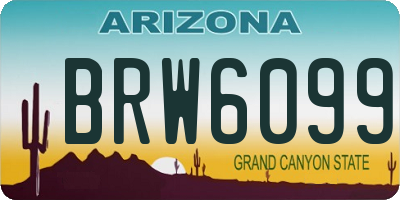 AZ license plate BRW6099