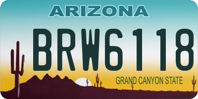 AZ license plate BRW6118