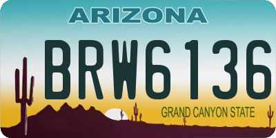 AZ license plate BRW6136