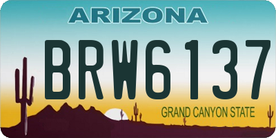 AZ license plate BRW6137