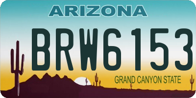 AZ license plate BRW6153