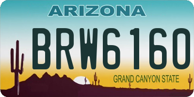 AZ license plate BRW6160