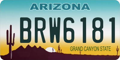 AZ license plate BRW6181