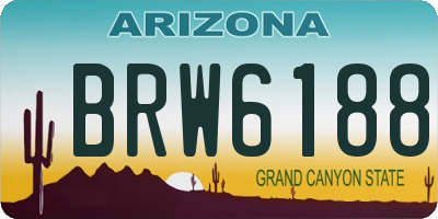 AZ license plate BRW6188