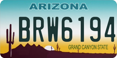 AZ license plate BRW6194