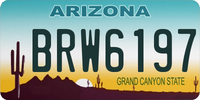 AZ license plate BRW6197