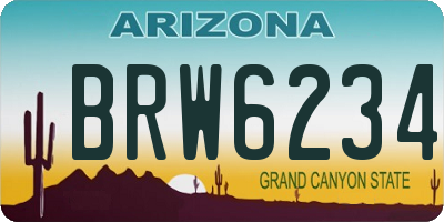 AZ license plate BRW6234