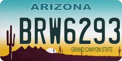 AZ license plate BRW6293